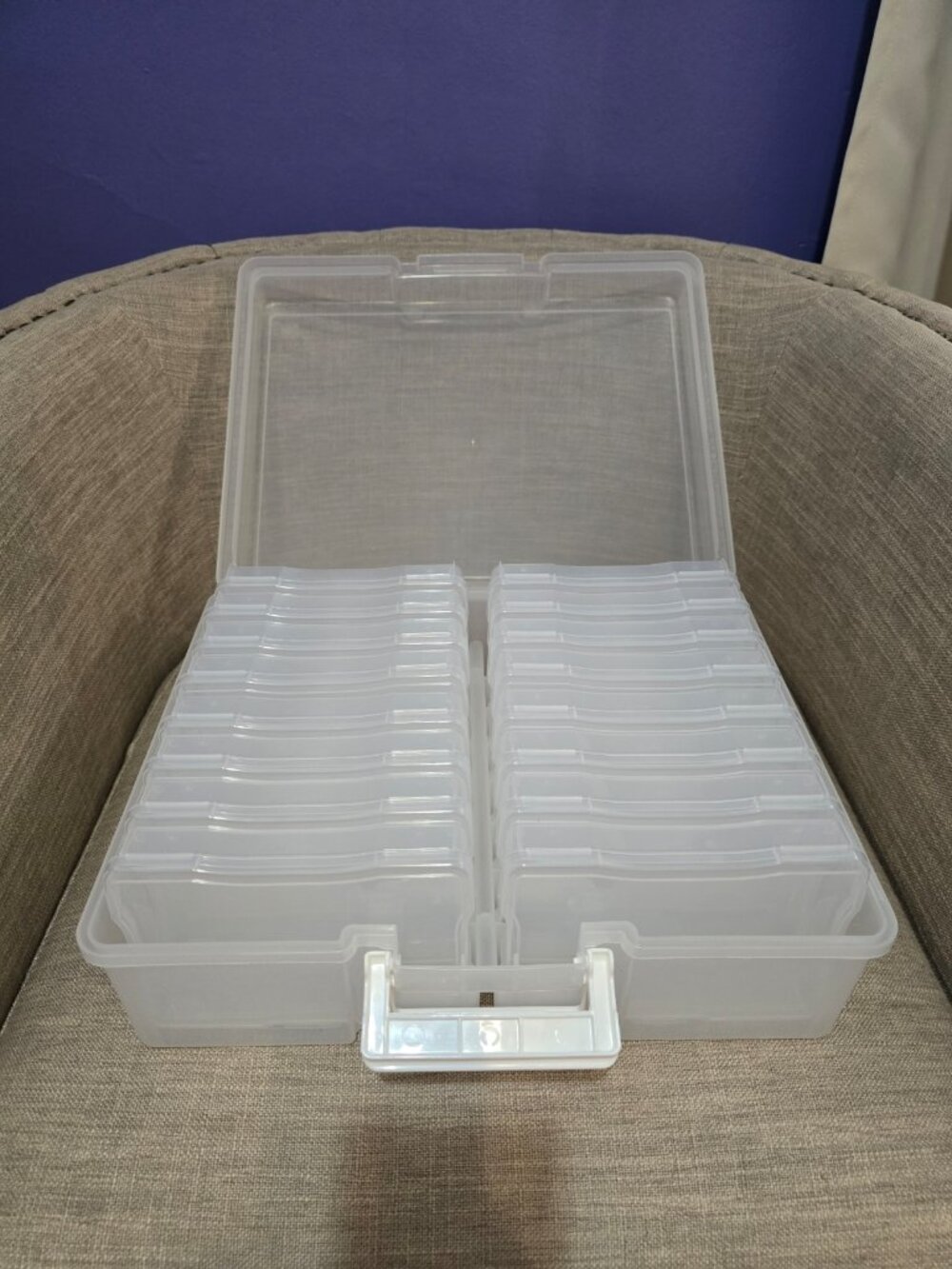 Clear Photo Storage Box Organizer with Handle - 16 Inner Cases 4x6
